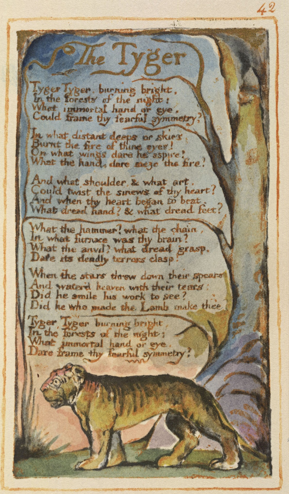 The Tyger, written and illustrated by William Blake