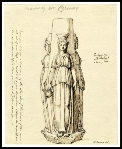 Hecate by Richard Cosway. Pen and brown ink with traces of graphite underdrawing.