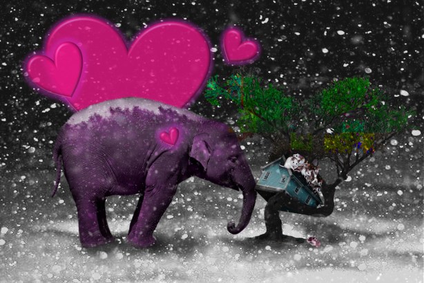 Elephant mice tree house HEARTS_Pixaby